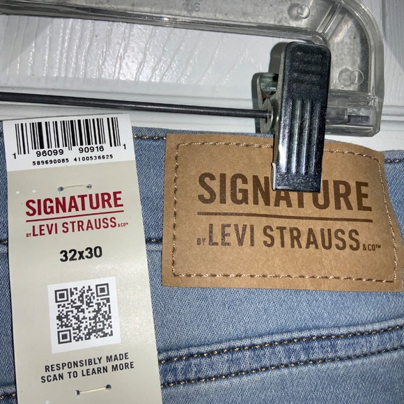 Levi Strauss Signature Regular Taper jeans sz 32 x 30 light wash New - Picture 7 of 7